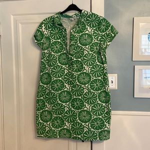 Boden Green and White Dress